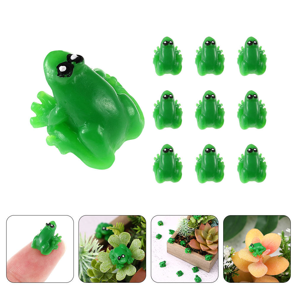 Bonsai Garden For Desk - 10Pcs Mini Frog Statue Resin Garden