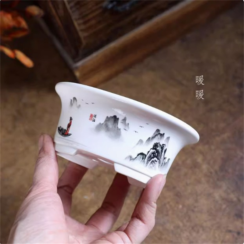 Porcelain White Oval Bonsai Po – обзор и цена Bonsai Garden For Desk