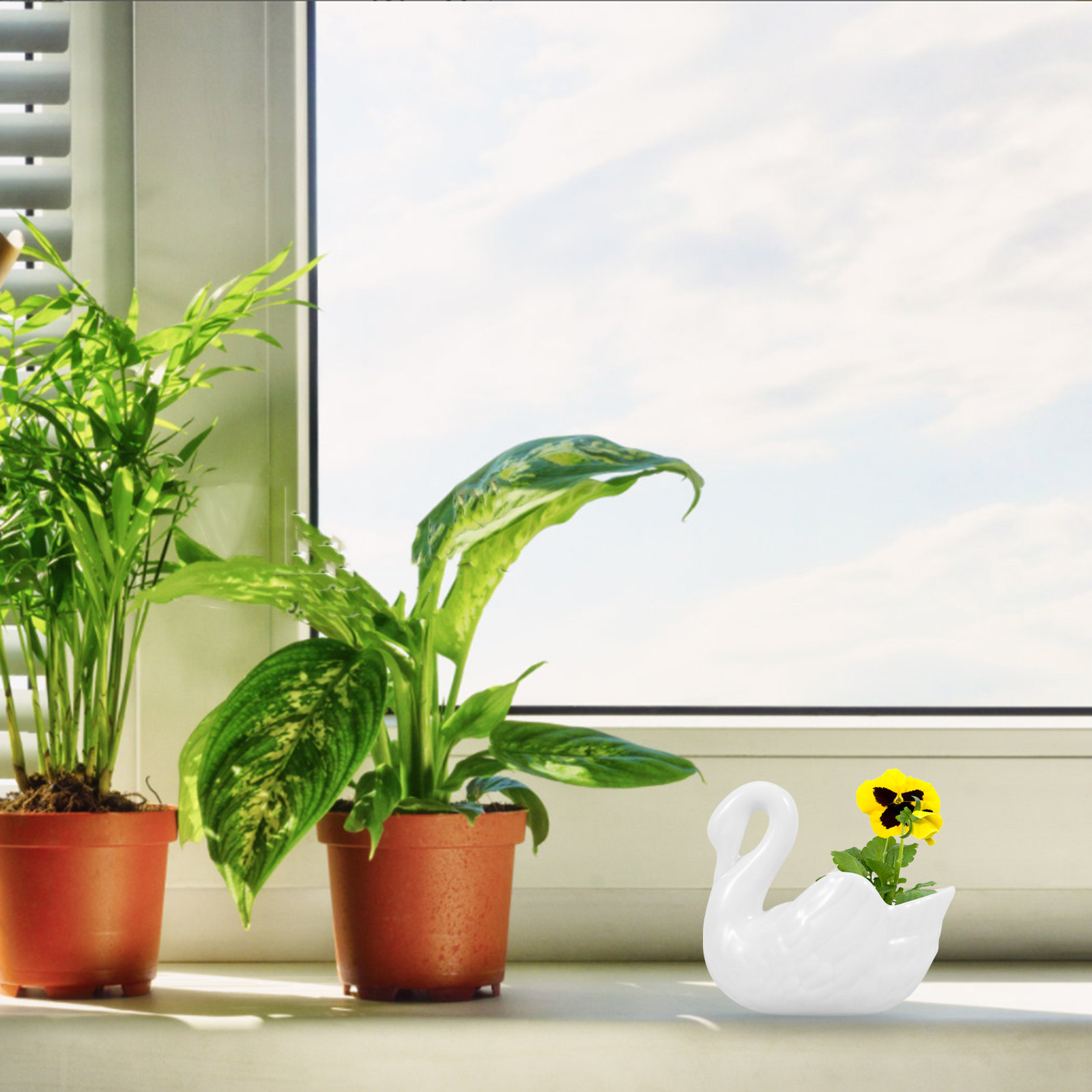 1Pcs Swan Inspired Ceramic Suc – обзор и цена Bonsai Garden For Desk
