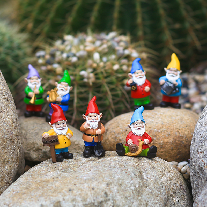 7Pcs/Set Miniature Funny Gnome – обзор и цена Bonsai Garden For Desk
