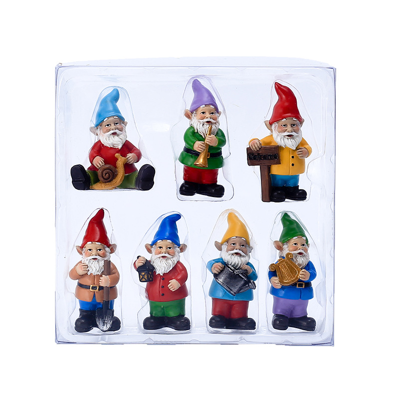 7Pcs/Set Miniature Funny Gnome – обзор и цена Bonsai Garden For Desk