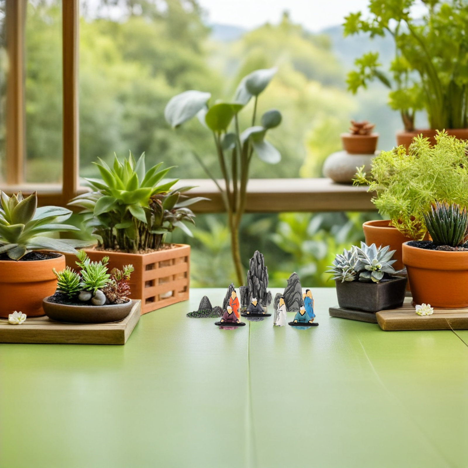 10Pcs Small Resin Chinese Mini – обзор и цена Bonsai Garden For Desk
