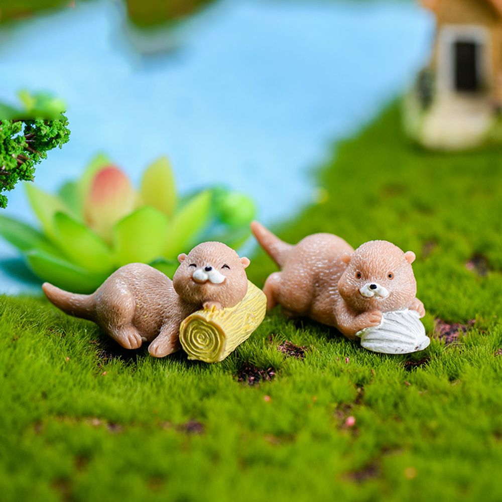 Otters Figurine Mini Home Deco – обзор и цена Bonsai Garden Europe