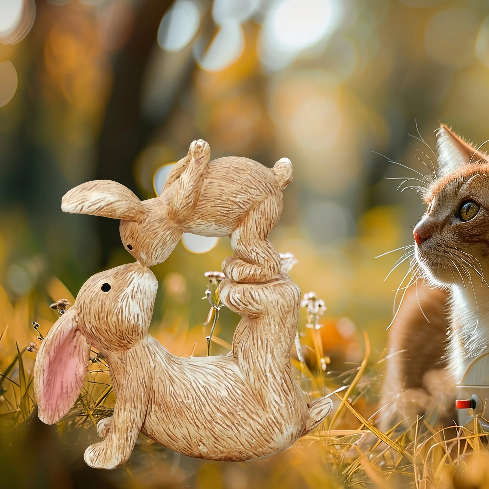 Garden Resin Kissing Bunny Sta – обзор и цена Bonsai Garden For Desk